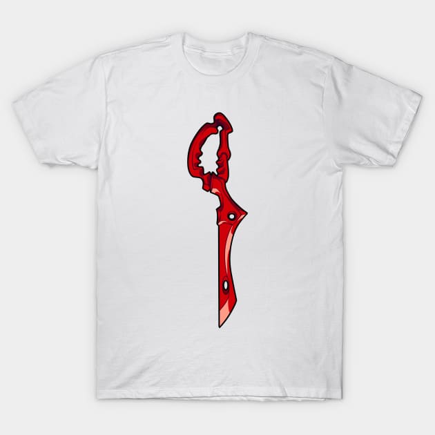 Scissor Blade (red) T-Shirt by Whinecraft